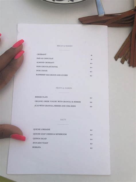 cafe dior miami menu|dior dining room miami.